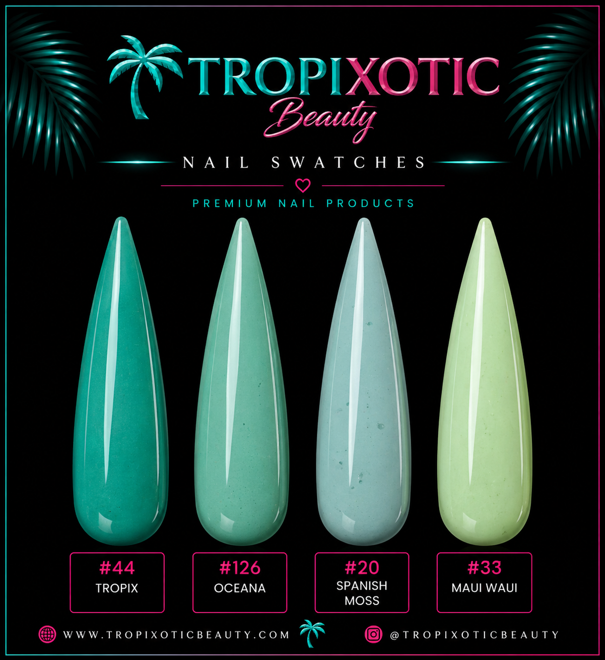TEAL & GREEN ACRYLIC POWDER
