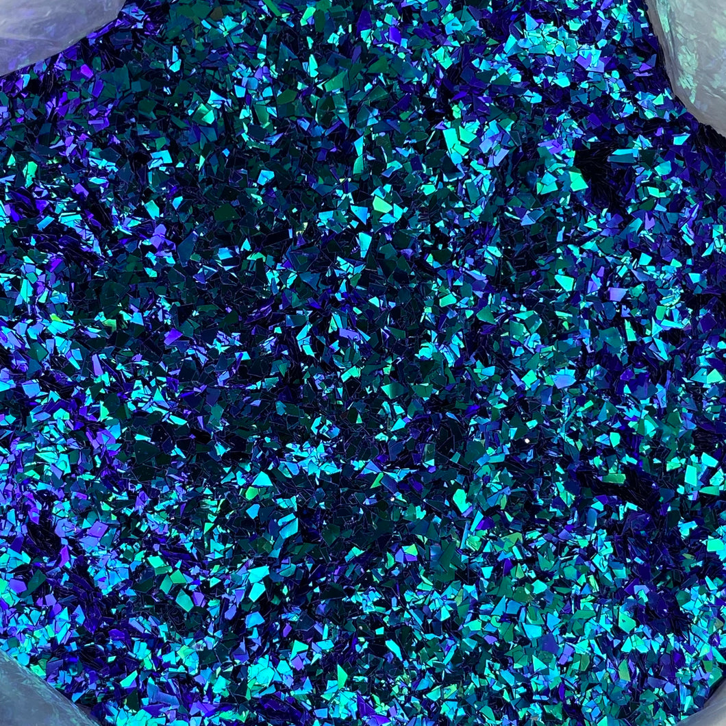 1/4oz Raw Broken Glass Glitter -  Teal Blue / Green