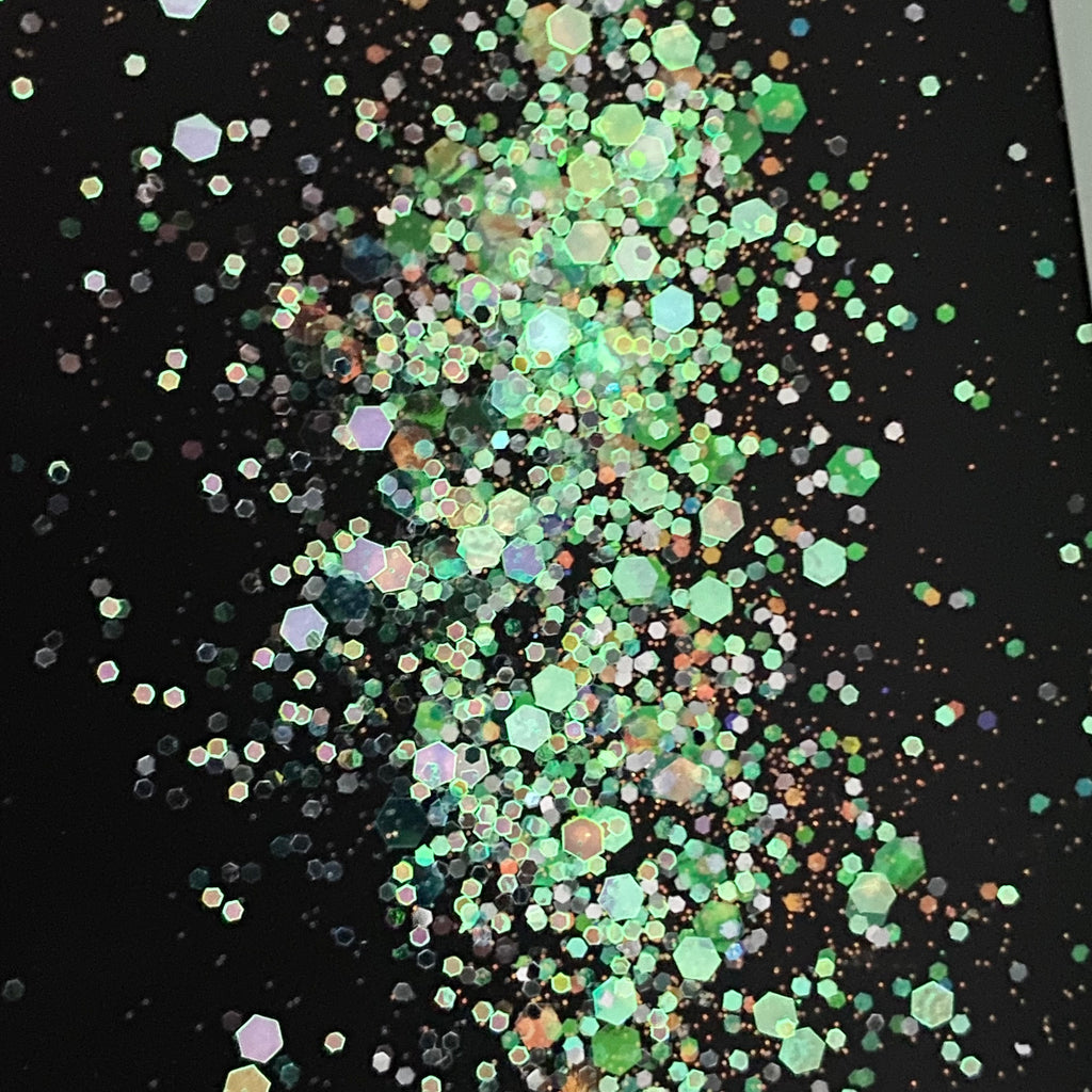 1/4oz Raw Glitter Chunky- Teal Glow