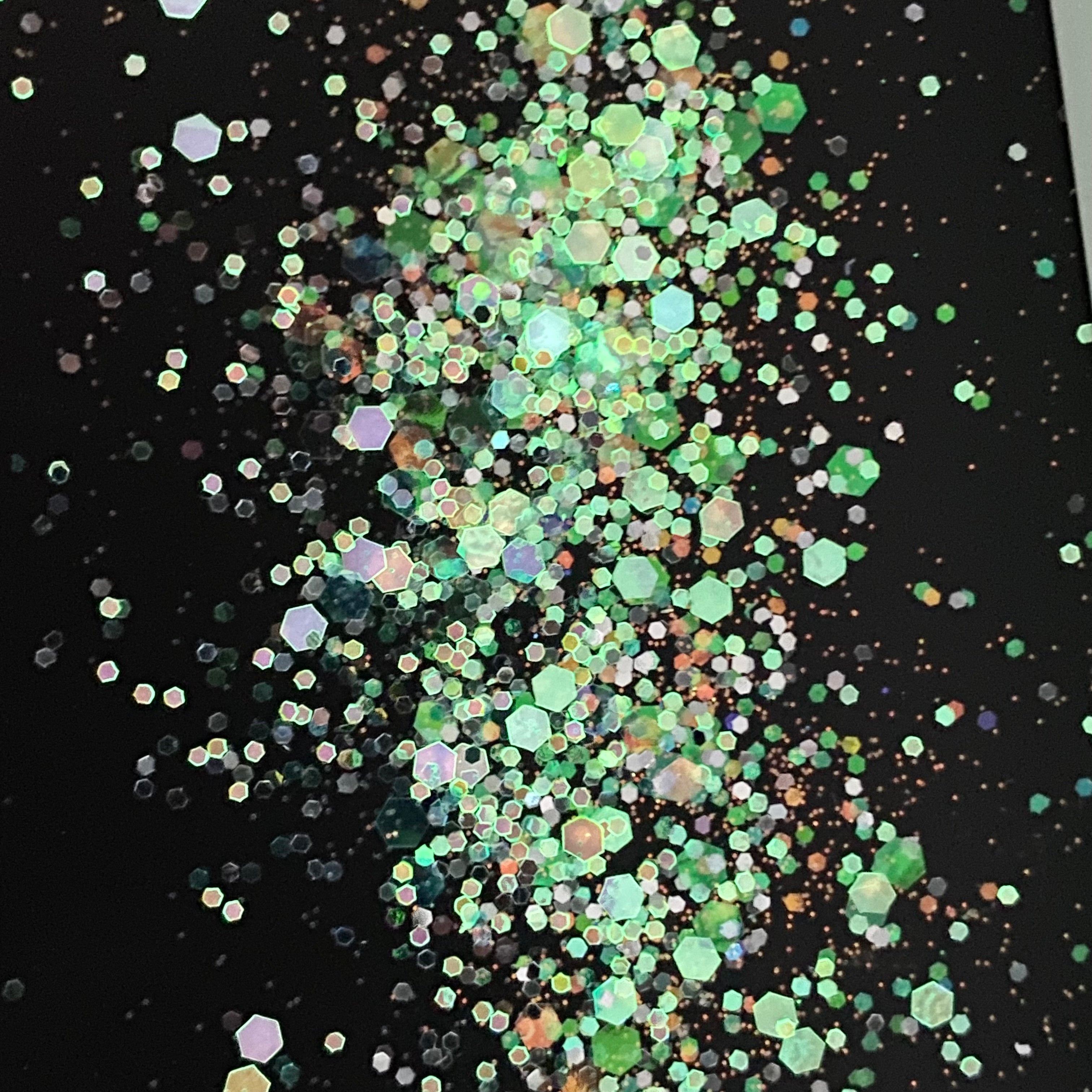 1/4oz Raw Glitter Chunky- Teal Glow