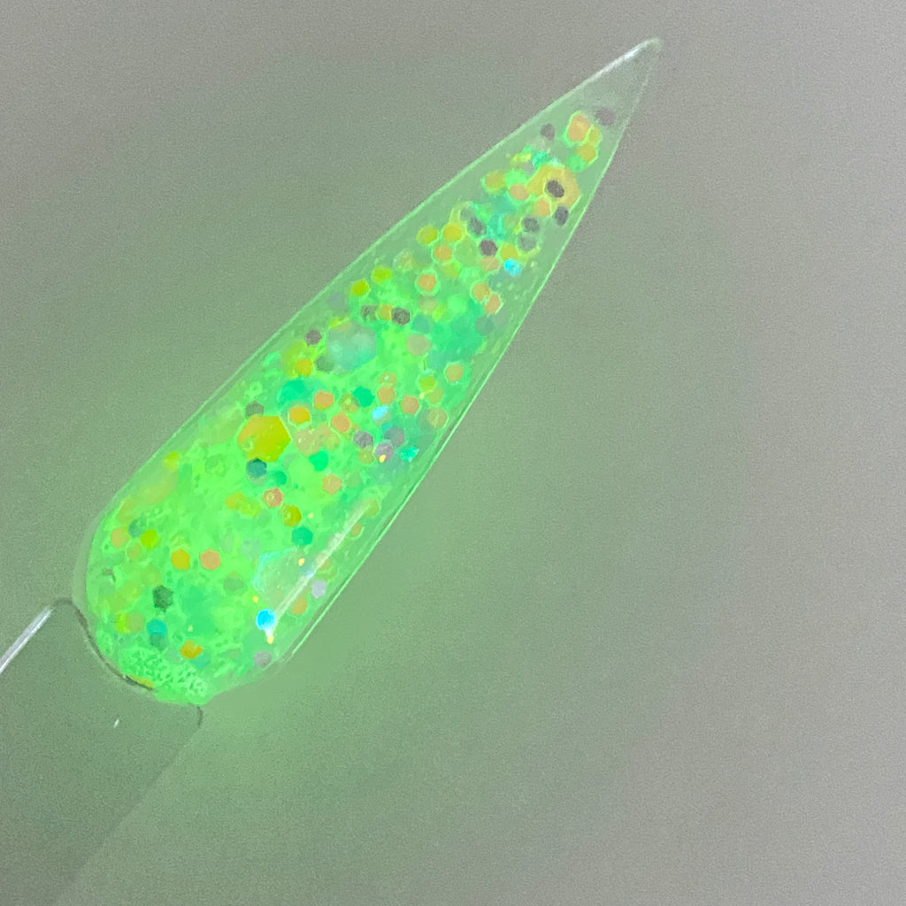 1/4oz Raw Glitter Chunky- Teal Glow