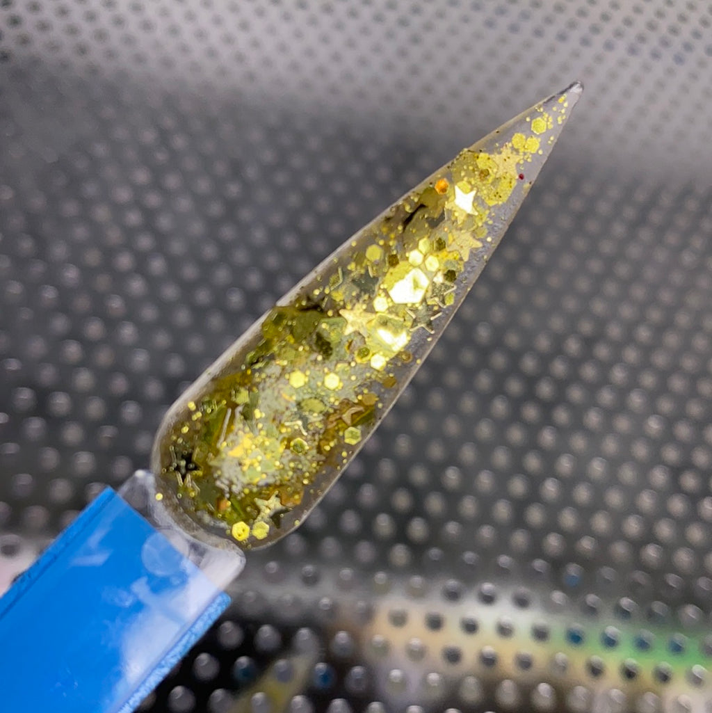 #84 Gold Starz | Glitter Acrylic