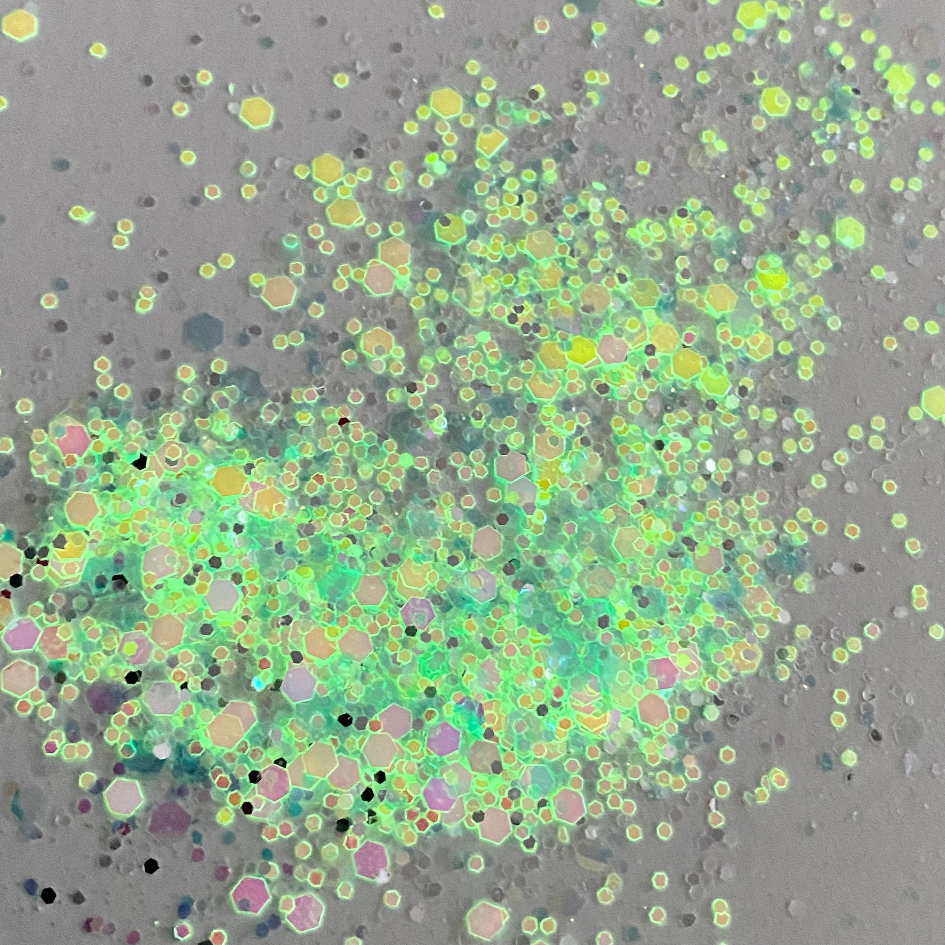 1/4oz Raw Glitter Chunky- Teal Glow