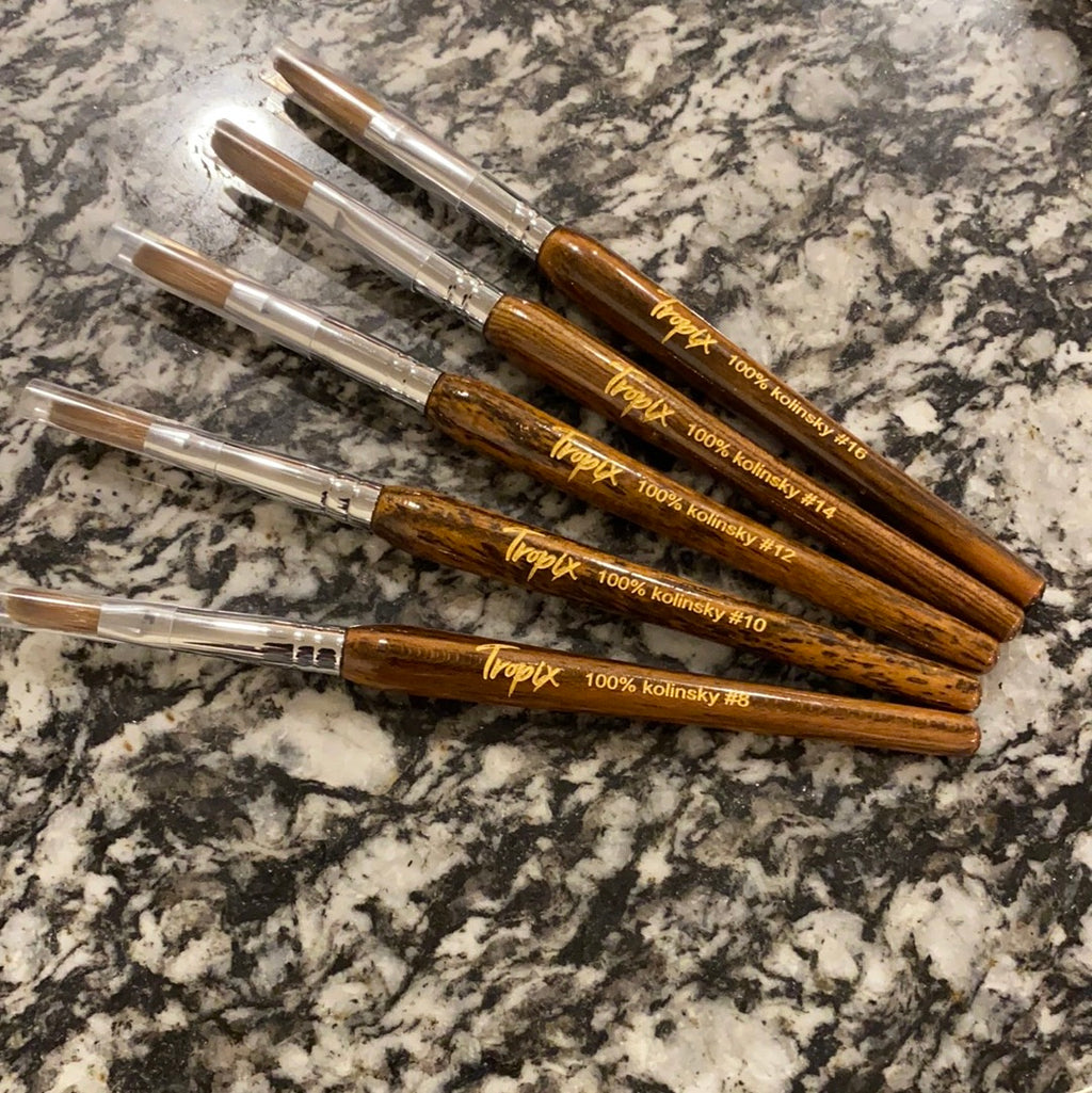 Kolinsky Nail Brushes #8-16