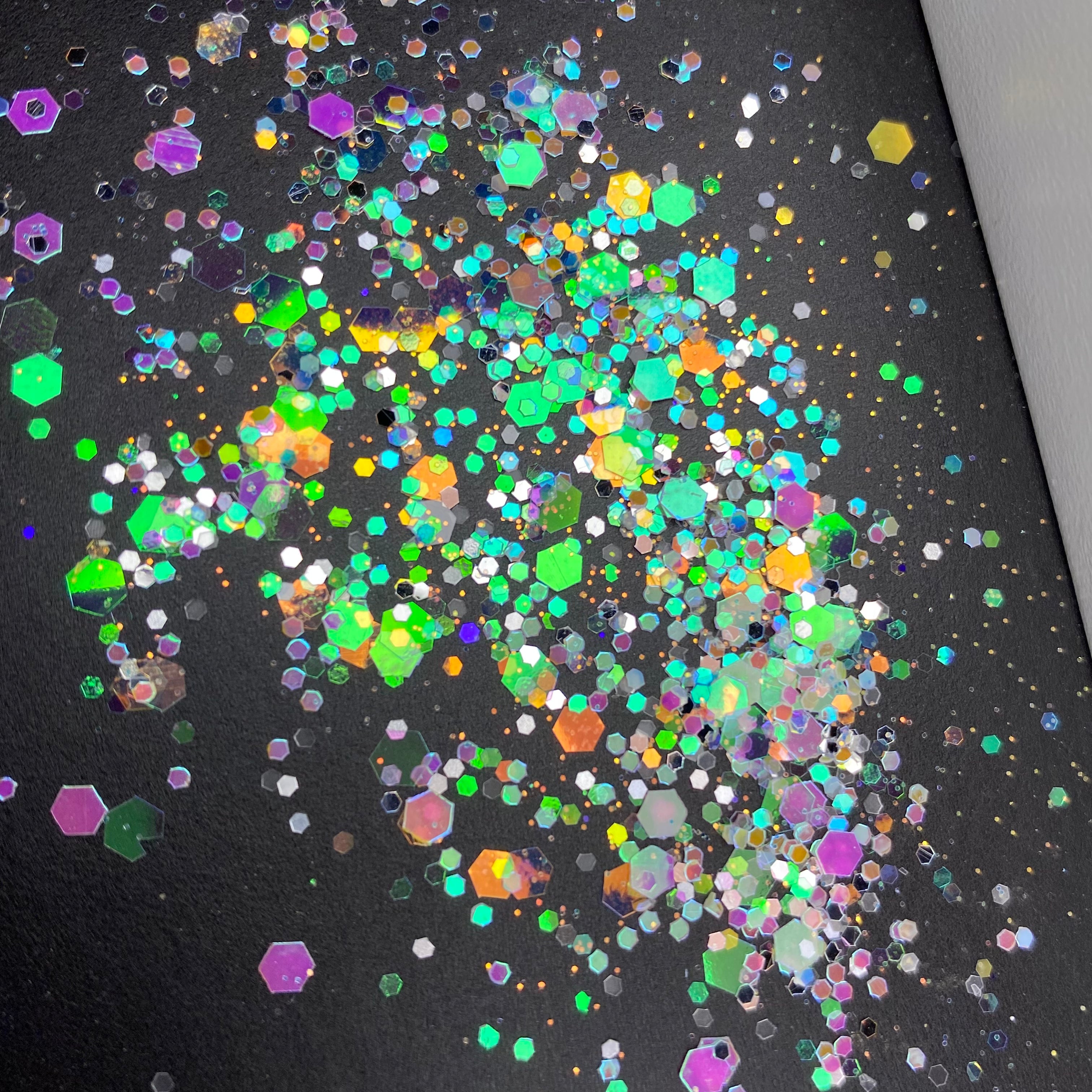 1/4oz Raw Glitter Chunky- Teal Glow