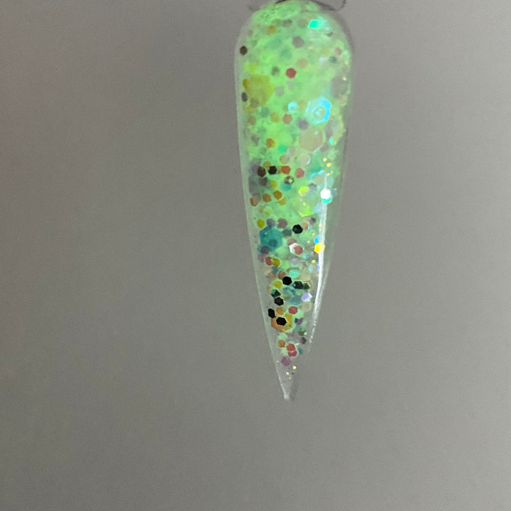 1/4oz Raw Glitter Chunky- Teal Glow