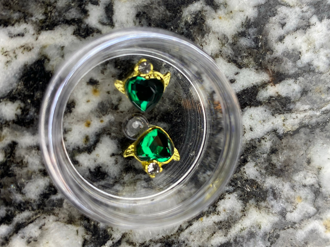 2pcs Winged Heart Charm