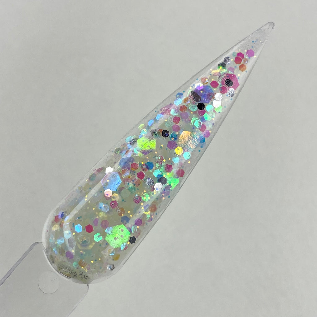 1/4oz Raw Glitter Chunky- Teal Glow