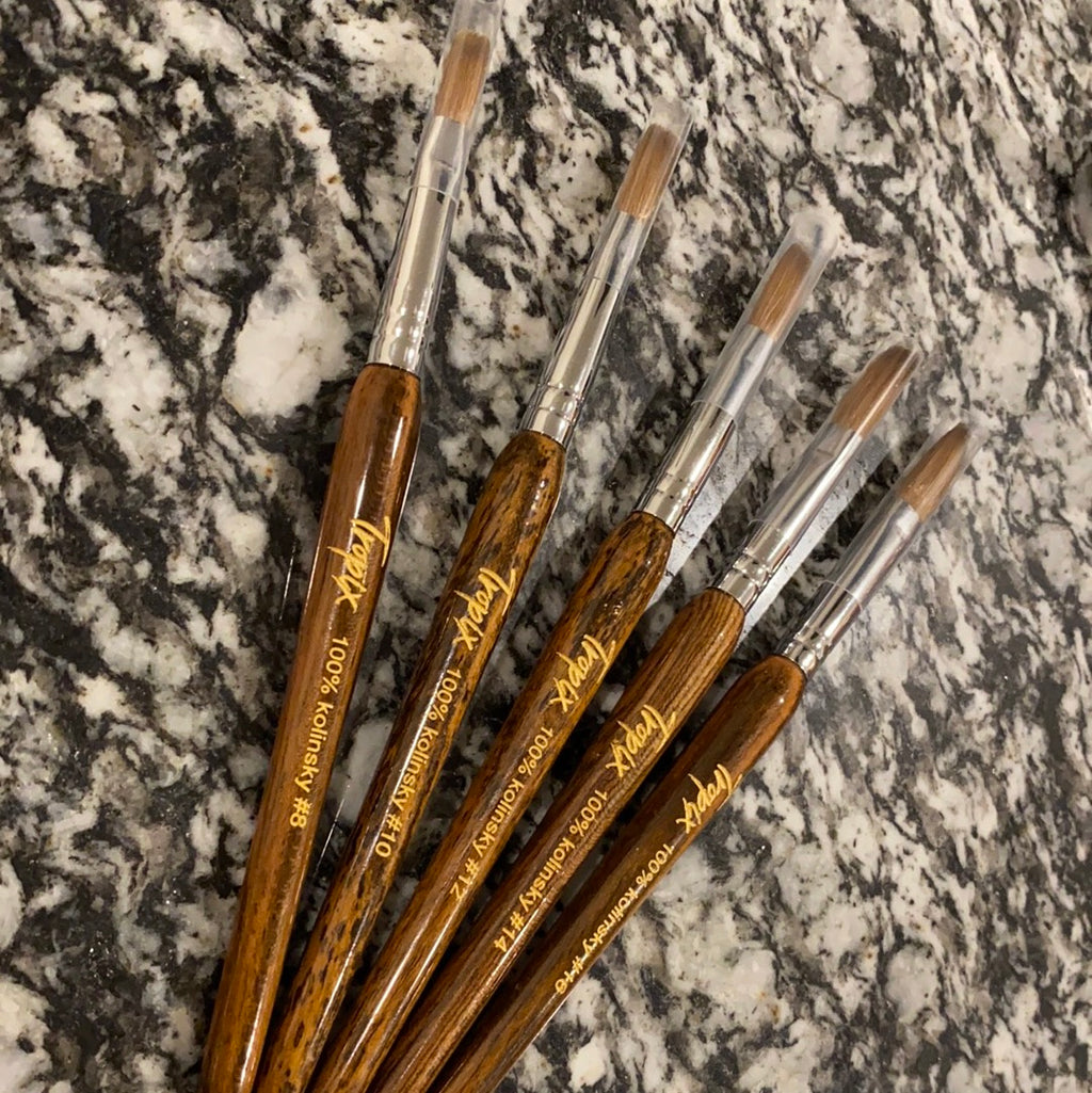 Kolinsky Nail Brushes #8-16