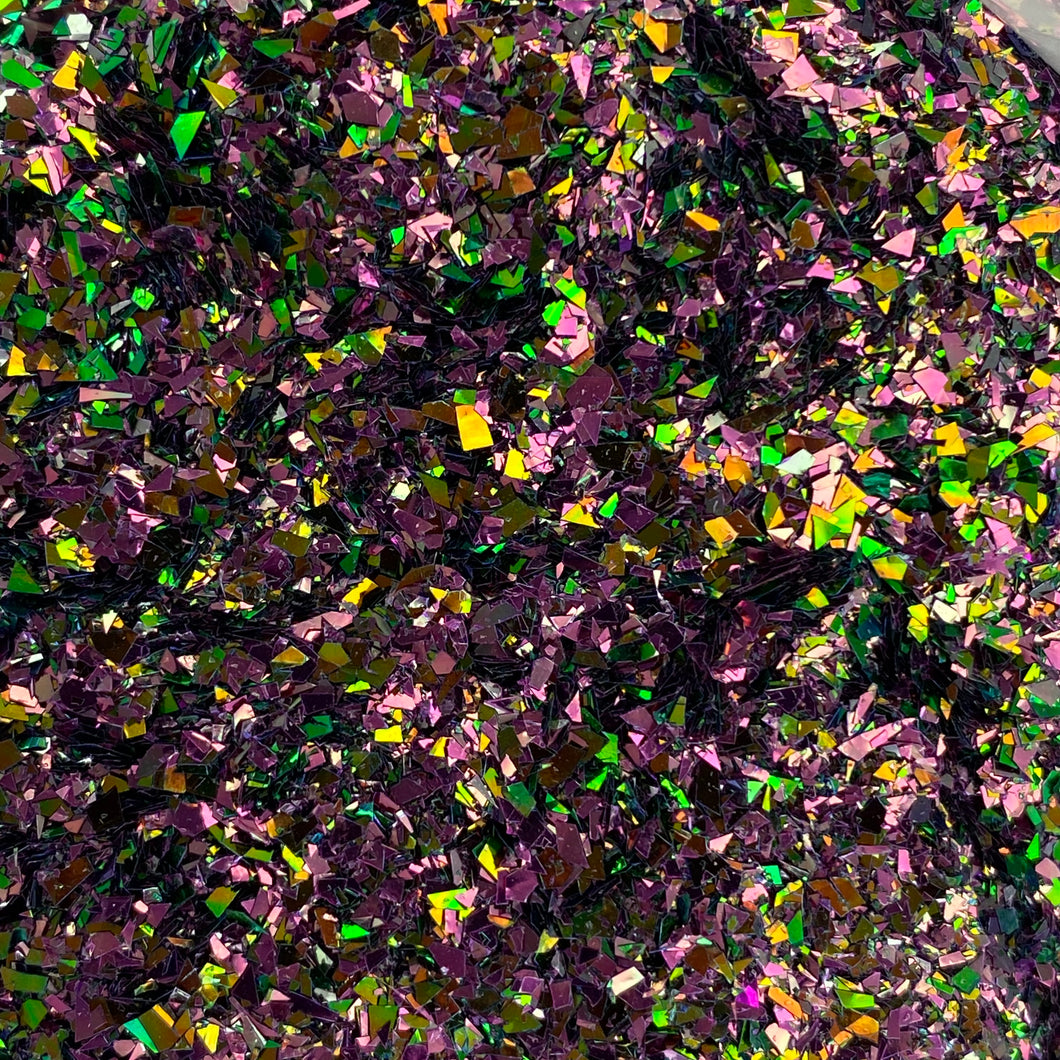 1/4oz Raw Broken Glass Glitter -  Chameleon Pink / Green