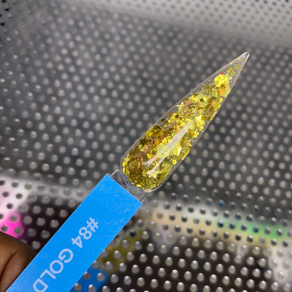 #84 Gold Starz | Glitter Acrylic