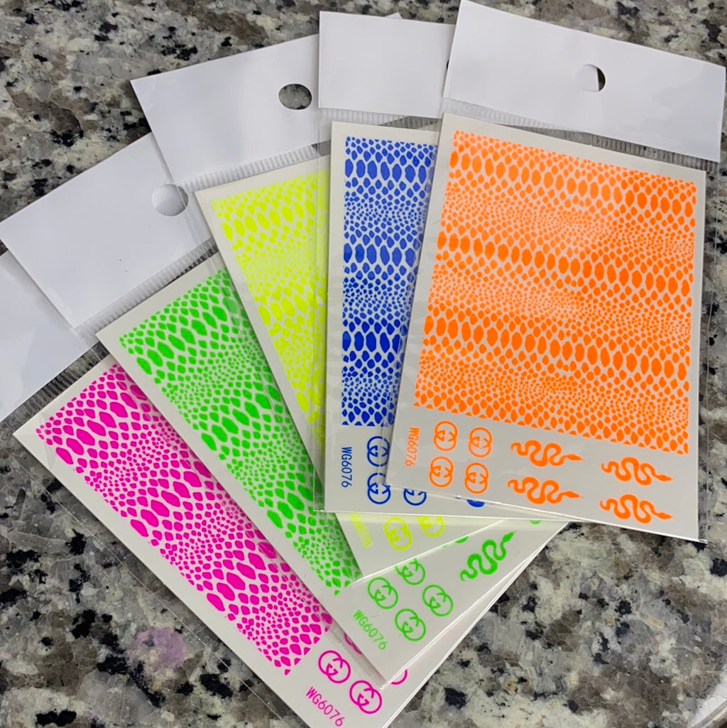 Neon Water Decal 5pcs